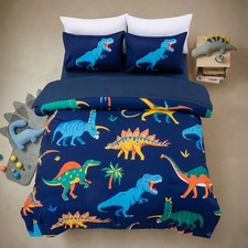 - for Boys Dinosaurs Printed on Navy Blue Bedding Set,5Pcs Bed in A Bag Twin ...