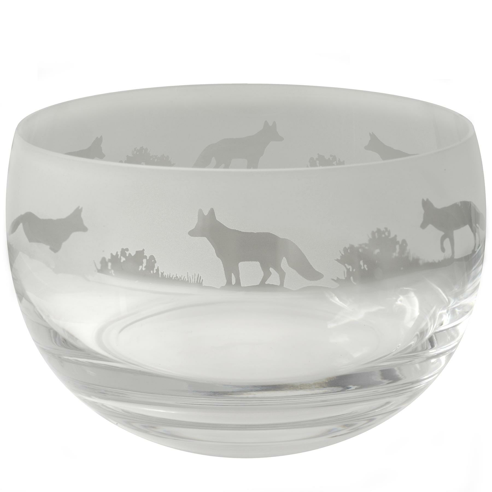 Animo Fox Small Engraved Crystal Glass Bowl Home Decor Ornament Gift Box Idea