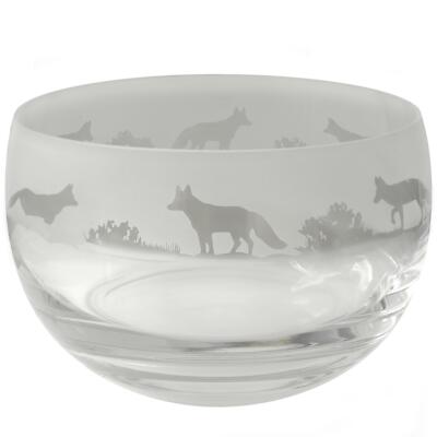Animo Fuchs kleine gravierte Kristallglas Schale Wohndeko Ornament Geschenkbox Idee
