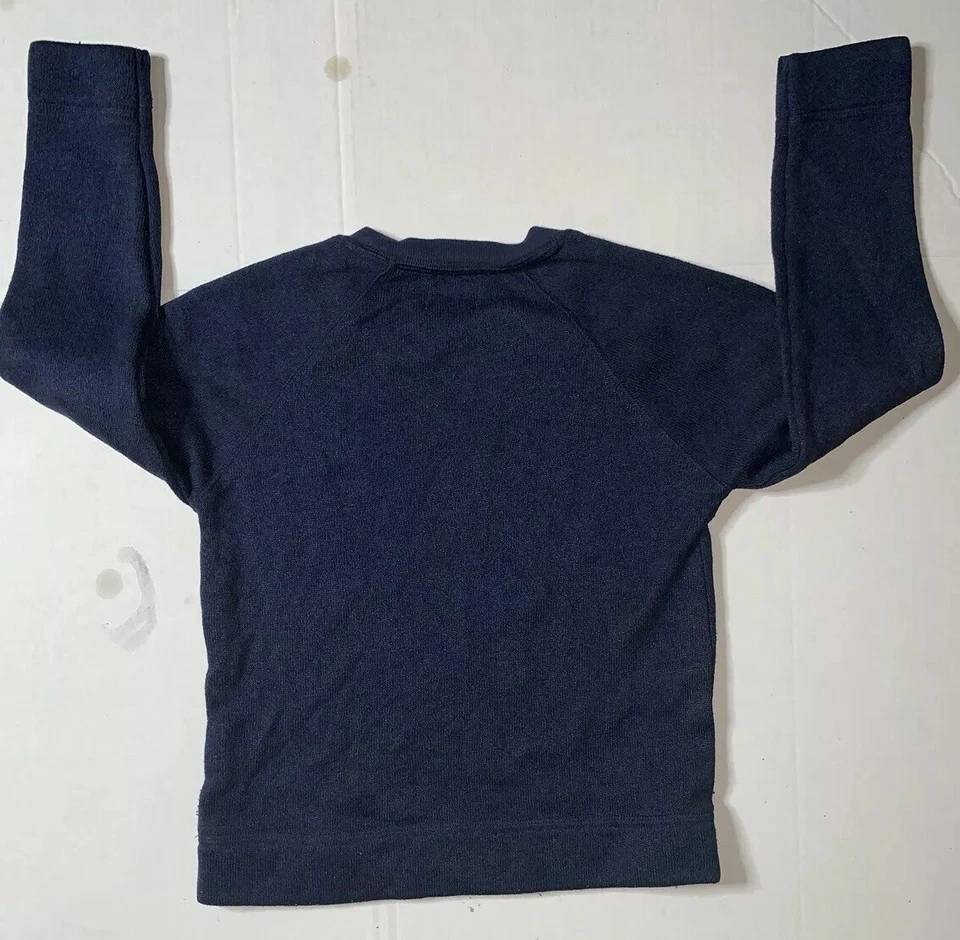 Suéter Pullover Usado-Antiguo Azul Marino Cuello Redondo Niños (Talla M/8) Foto 3 de 4