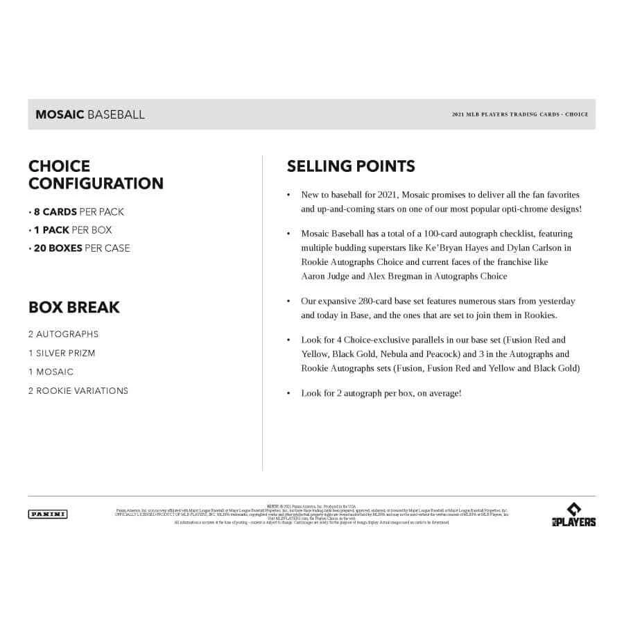 2021 Panini Mosaic Baseball Hobby Box Factory Sealed 21PABMOS - Image 4 of 4