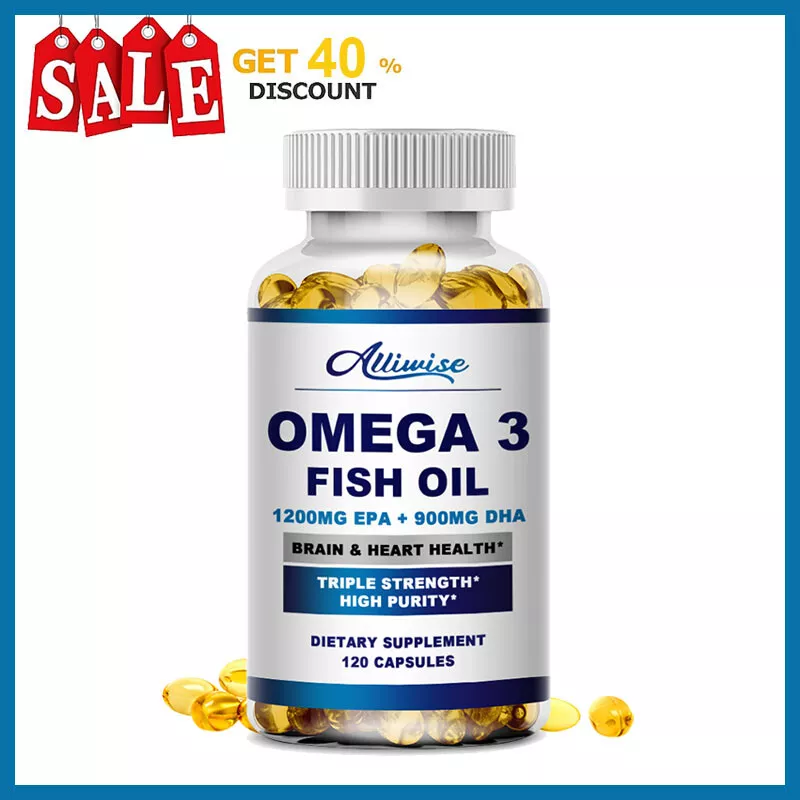 Omega 3 Fish Oil Supplement - 1200mg EPA and 900mg DHA Fatty Acid Per  Serving from Wild Caught Fish - Supports Joint, Eyes, Brain & Skin Health 