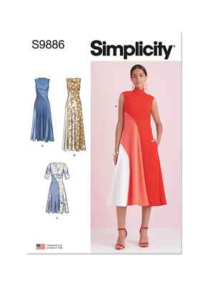 Simplicity Misses Kleid mit Längenvariationen Schnittmuster S9886