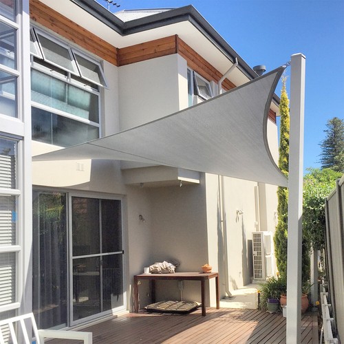 Cubierta de sombra gris rectangular parasol vela patio piscina toldo refugio 8-15 pies - Imagen 6 de 7