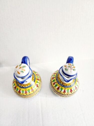 2 Of 5"Hand-Painted Pottery Condiment Set Made in Spain - Oil/Vinegar - Picture 2 of 6