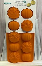 Thanksgiving Turkey Pumpkin Silicone Candy Butter Mold Treat Chocolate Shape NEW
