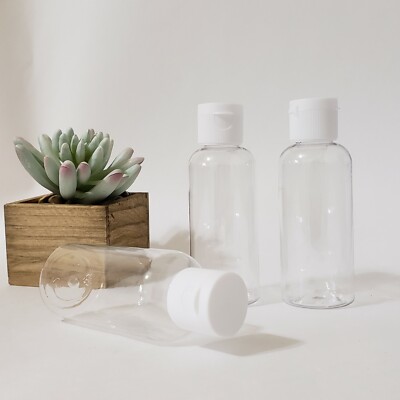 2 oz Empty Plastic Bottles-(Pack of 6) DIY Travel Size Squeeze Bottles