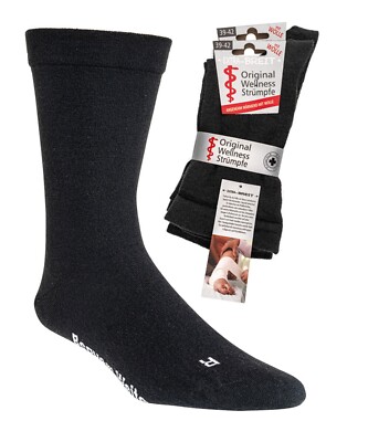 2-4 Business Wellness Socken extra breit hoher Wollanteil Pique Bund ohne Gummi