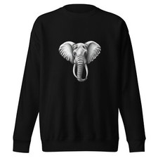 Elephant Design - Animal Lovers - Unisex Premium Sweatshirt - 100 Cotton Face