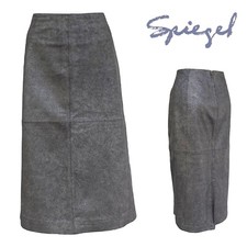 Vintage 90s SPIEGEL Womens 14 Leather Pencil Skirt Straight Mid Length Midi NWOT