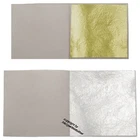 100 sheets gold leaf edible 23.75 carats 3.8x3.8cm + 100 sheets silver leaf 5x5cm