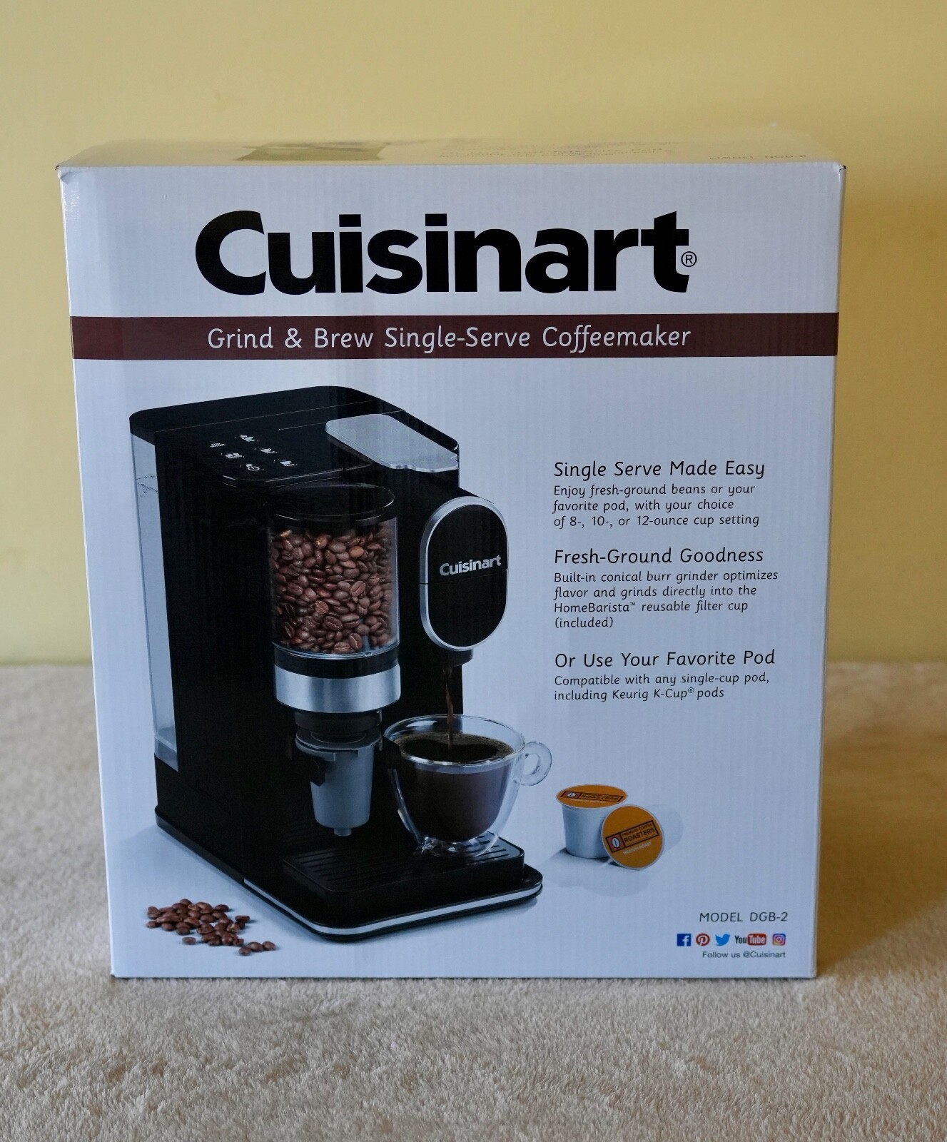 Cuisinart DGB2 Grind & Brew SingleServe Coffeemaker Black