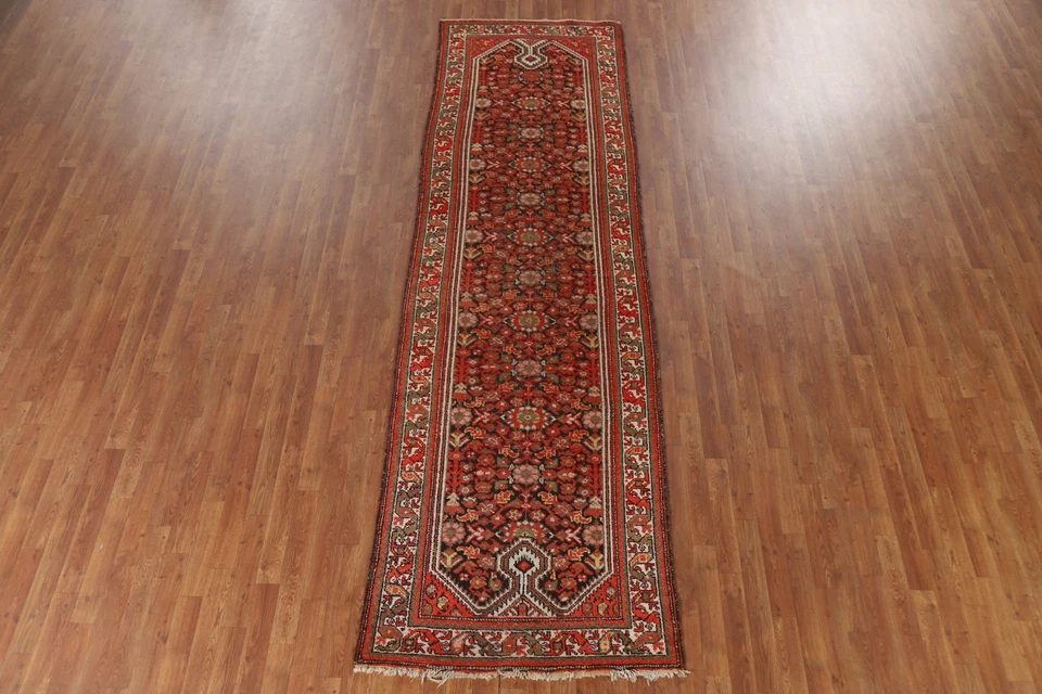 Старинный малайский традиционный ковер-дорожка ручной работы для прихожей 3 x 12 футов овощной краситель - Изображение 2 из 4