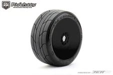Powerhobby 1/8 Buggy Super Sonic Belted Tires Mounted on Black Dish Wheels