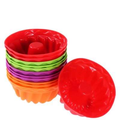 12Pcs fluted cake pan Molds Tube for Baking Chiffon Cake Silicone