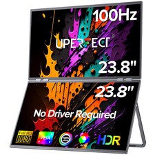 UPERFECT Delta 23.8" 100Hz Portable Gaming Monitor 1920 1080 Dual Laptop Screen