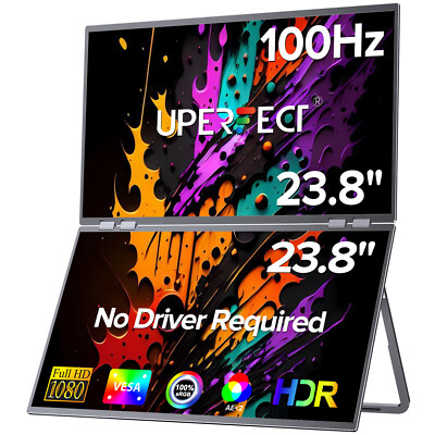 23,8 Zoll Tragbarer Monitore Doppelbildschirm 1080P 1920 * 1080 100Hz mit VESA