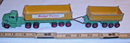 MATCHBOX K-16 DODGE TANDEM DUMP TRUCK KING SIZE SET 60er Jahre