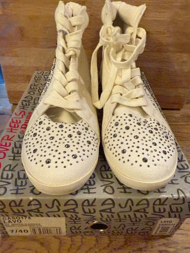 Brand New Dune Head Over Heels White Hi Top Sneakers with Sparkles Size UK 7 - Picture 8 of 10