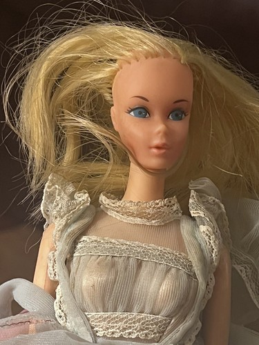 Vintage Fun Time Barbie 1st Issue Blonde Straight Leg Doll Original Dress 1966