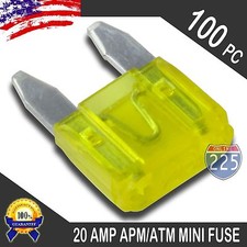 100 Pack 20A Mini Blade Style Fuses APM/ATM 32V Short Circuit Protection Fuse US