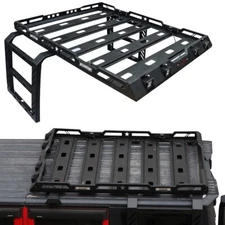 Vijay For 2018-2024 Wrangler JL Roof Rack Luggage Carrier w/Lights&Ladder
