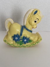 Vintage Rocking Horse Pony Chime Rattle Toy 1967 Childhood Interests Inc Yellow