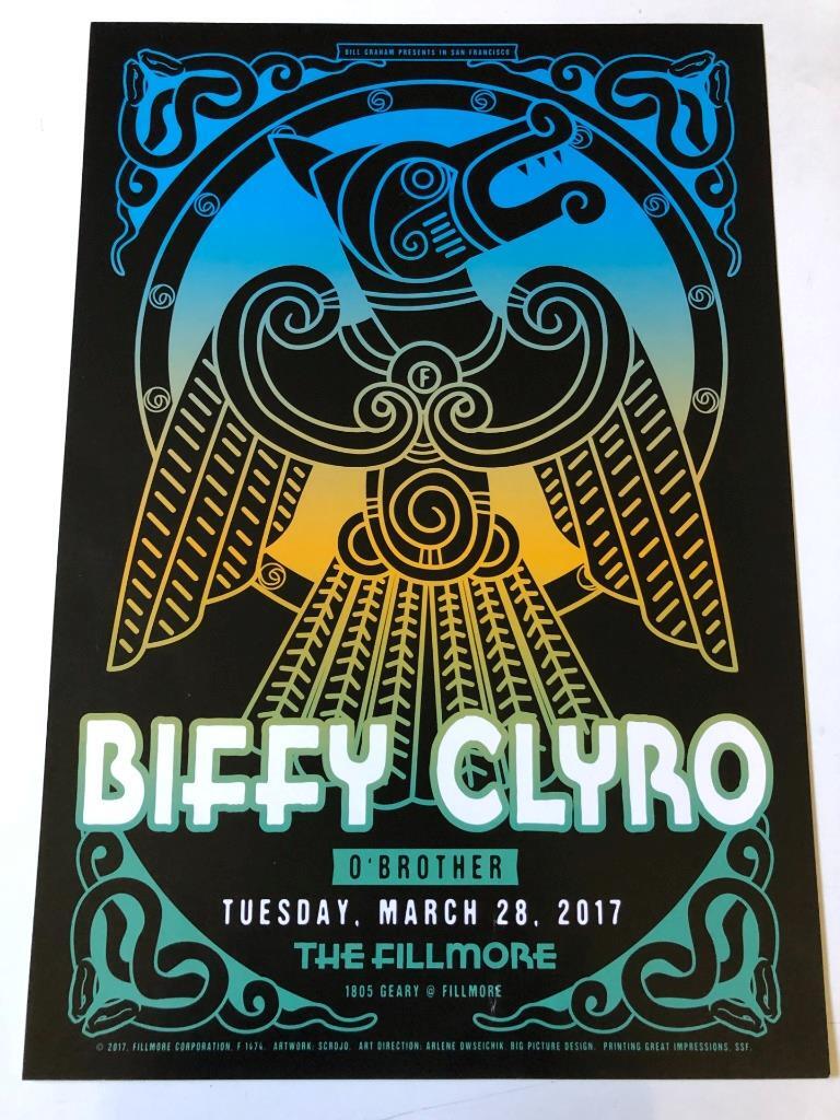 BIFFY CLYRO-O'BROTHER Promo Poster 2017 Fillmore 13x19 indie alt