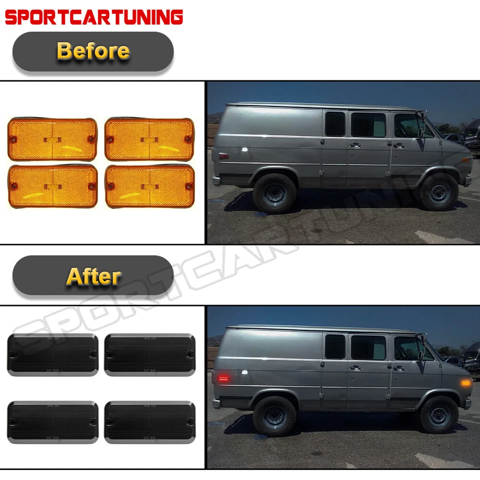 For 1985-1995 Chevy G10 G20 GMC G1500 85-96 P30 Van SaVana LED Side Marker Light - Image 3 of 4