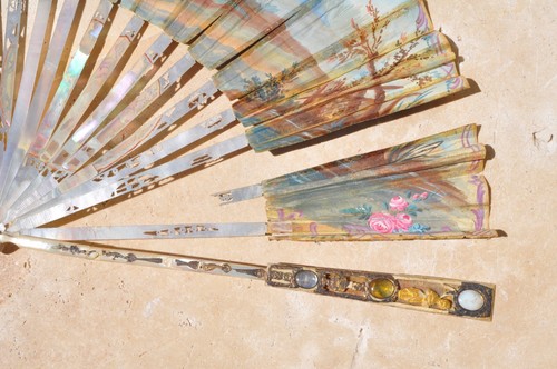 EVENTAIL ANCIEN XVIII A RESTAURER ANTIQUE FAN VENTAGLIO ABANICO - Foto 12 di 12