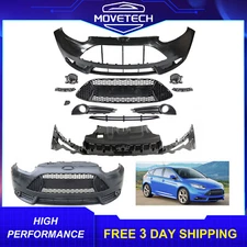 Complete Front Bumper Grille Set with Fog Light For 2013 2014 Ford Focus ST