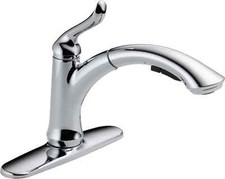 New Genuine Delta 4353-DST Linden Single Handle Pulldown Kitchen Faucet - Chrome
