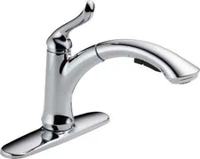 New Genuine Delta 4353-DST Linden Single Handle Pulldown Kitchen Faucet - Chrome
