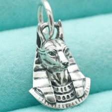 Egyptian Anubis God Pendant Charm 925 Sterling Silver Hermanubis Anpu F Necklace