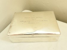 WW2 Military Silver Cigarette Box Presented From 22 Station Officers Mess (4977)