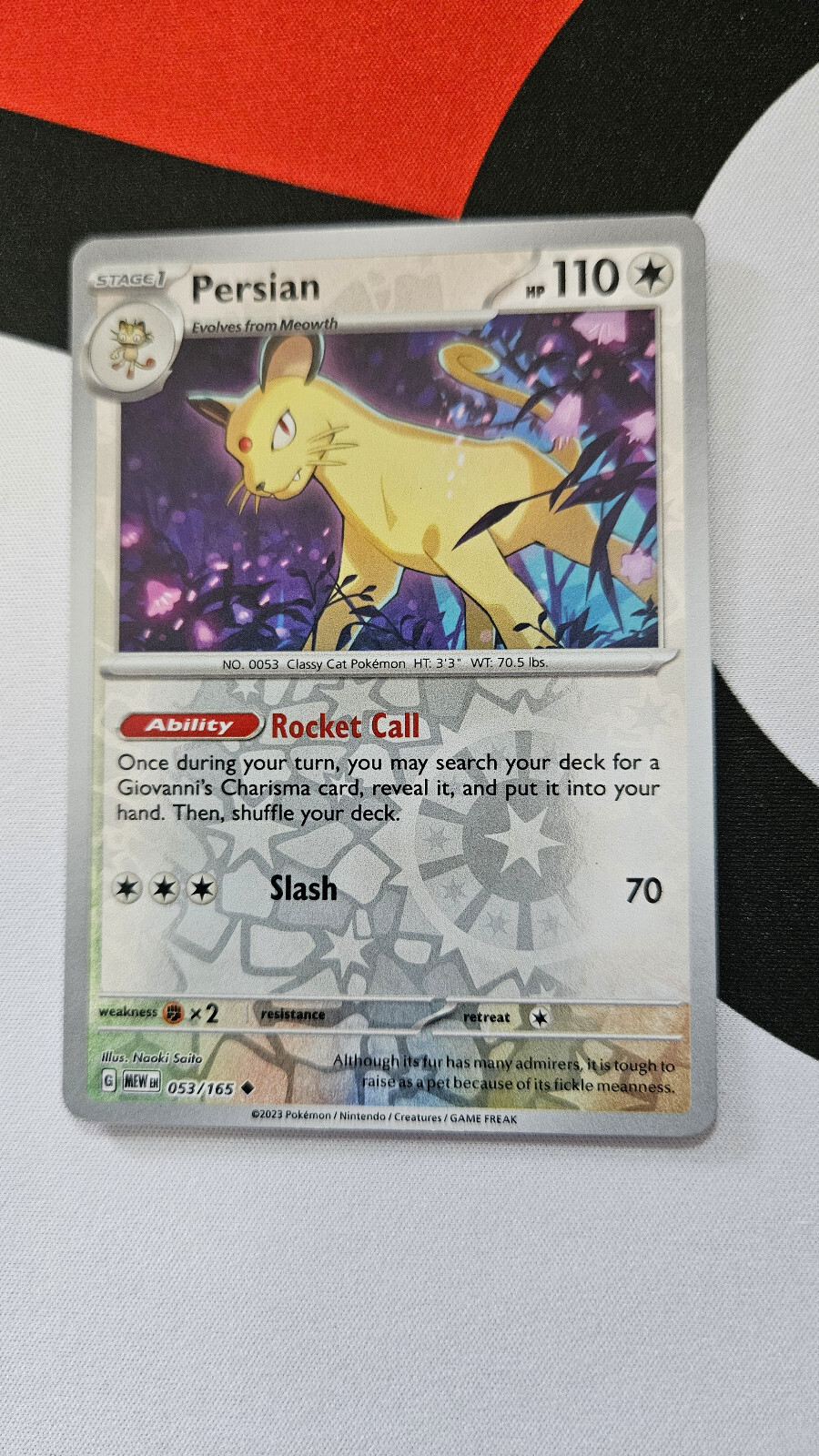 Pokemon Scarlet & Violet 151 Persian 053/165 REVERSE Holo NM