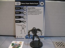  Star Wars Miniatures CLONE WARS Heavy Super Battle Droid 27/40 with card 