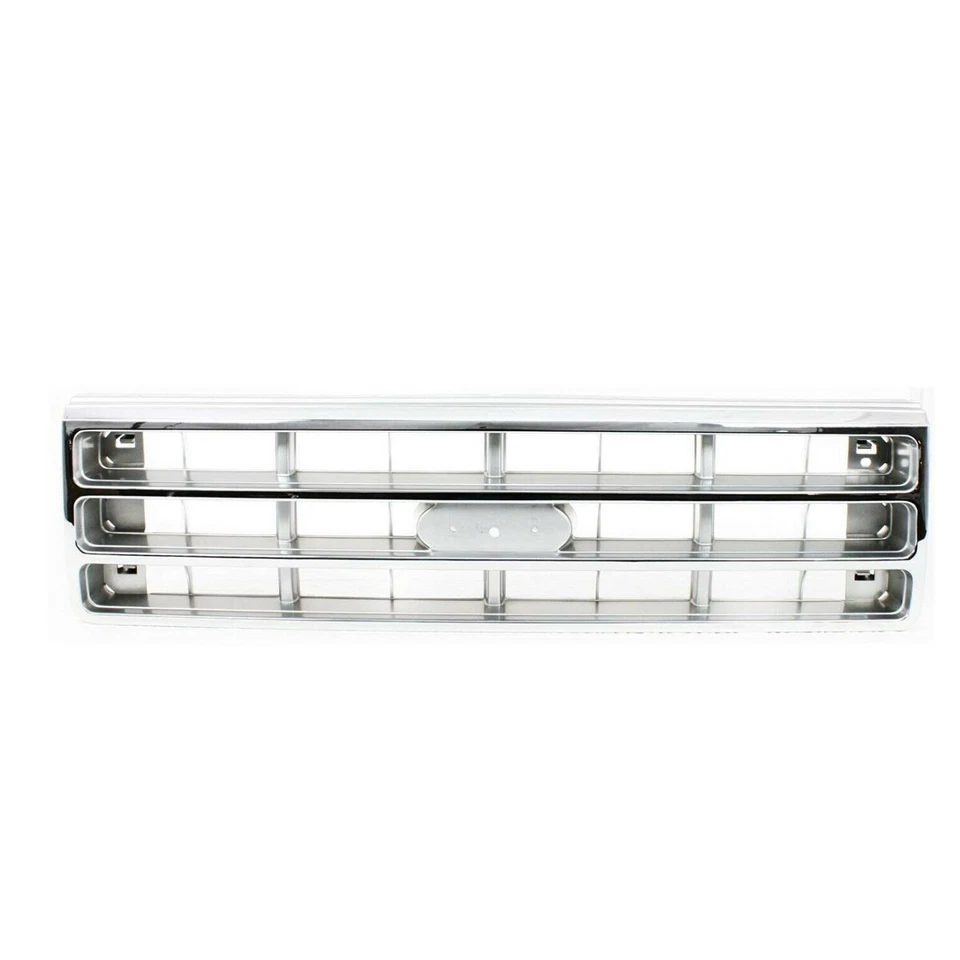 New Front Grille Chrome & Silver For 1987-1988 Ford F-150 F-250 Bronco FO1200129 Foto 2 de 4