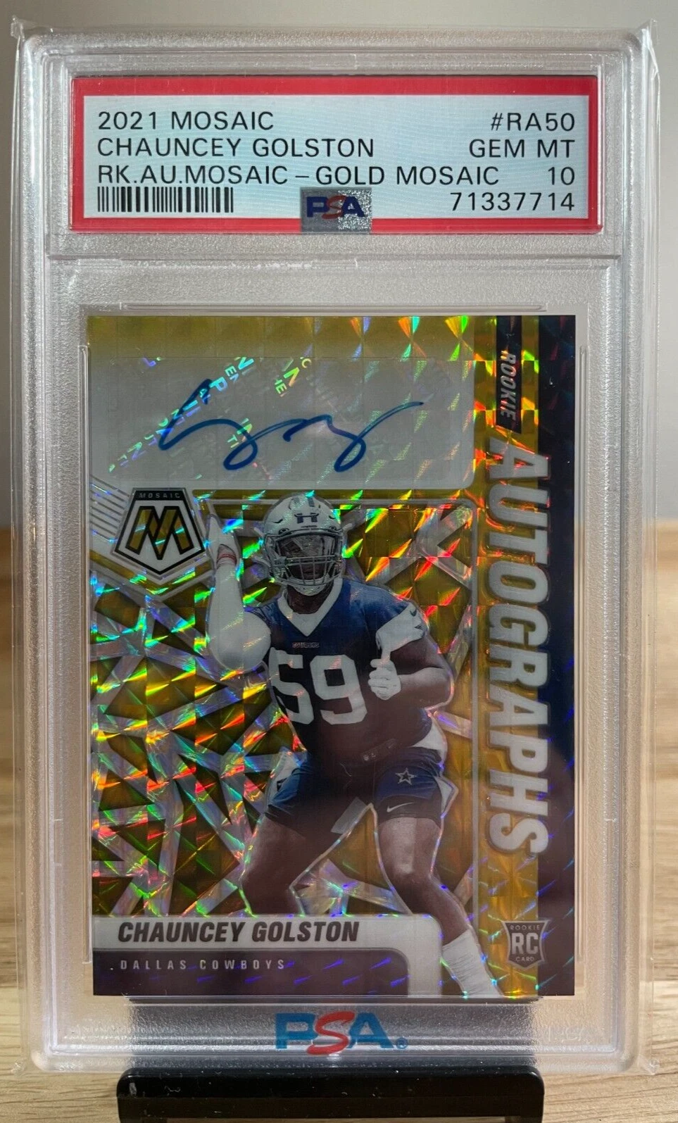 Chauncey Golston Panini Mosaic Rookie Autographs Mosaic #RA50 Gold Mosaic