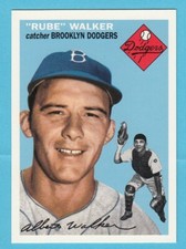 1954 Topps Baseball Reprint # 153 Rube Walker  -- Brooklyn Dodgers -- Box 733