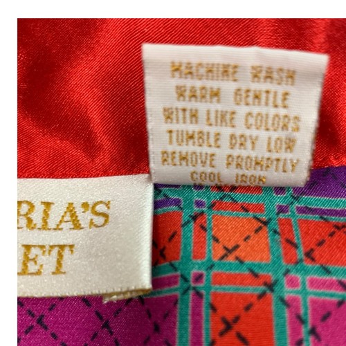 Victoria’s Secret Pajamas Purple Gold Label Plaid Jeweled Top Small Pants M / L - Picture 5 of 7