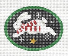 SP.ORDER  Running Bunny  Star handpainted Needlepoint Canvas by Pepperberry