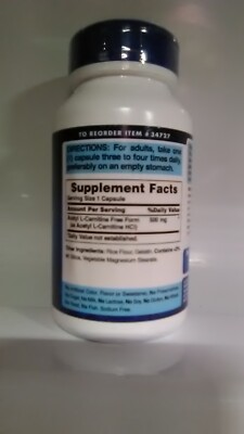 puritan's pride acetyl l-carnitine 🌱Puritan's Pride~Acetyl L-Cartinine~500mg~60 Capsules~Muscle/Nerve~Amino  Acid