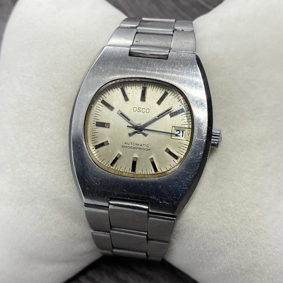 Osco Reloj Automático Hombre Vintage Reloj Duromat 21 Joyas Esfera Fecha Foto 3 de 4