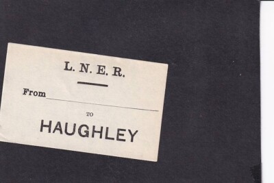 HAUGHLEY - G.E.R. STIL GEPÄCKETIKETT - LONDON & NORTH EAST RAILWAY