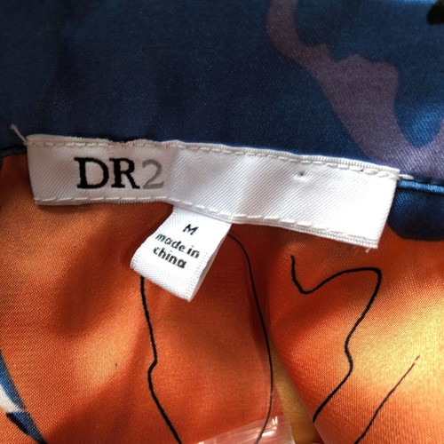 Blusa DR2 Mujer M Multicolor Floral Cuello Manga Corta Abotonada Top Nueva con Etiquetas - Imagen 11 de 11