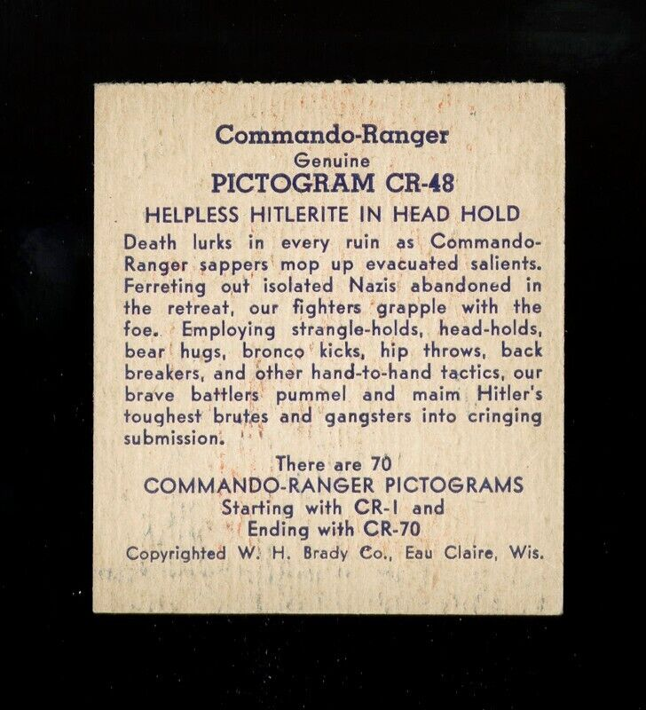 1940 R34 WH BRADY COMMANDO RANGER CR48 HELPLESS ADOLF HITLER HITLERITE ...