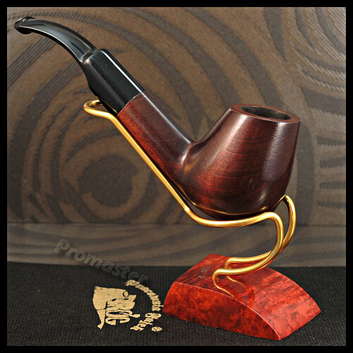 Mr.Brog GENUINE HAND MADE WOODEN SMOKING PIPE PEAR no.27 " Big Horn " Brown - Picture 1 of 2