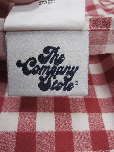 Single COMPANY STORE Red White Gingham Ruffled EURO Square Pillow Sham - Picture 5 of 7