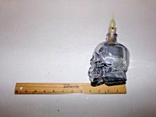 Glass Corked w/lights Skull Bottle Halloween Decor, Heavy Quality